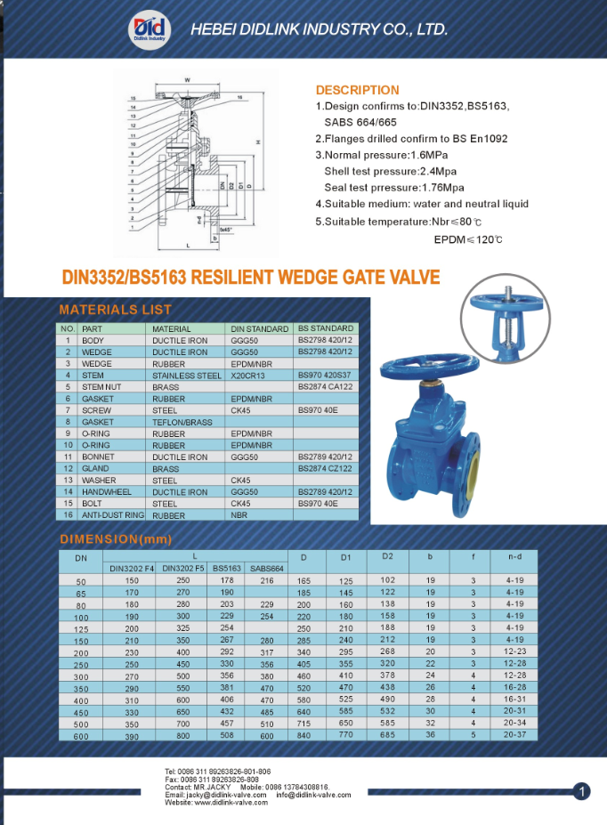 Ductile Iron Gate Valve,6 Gate Valve,6 Gate Valve dimensions-Product