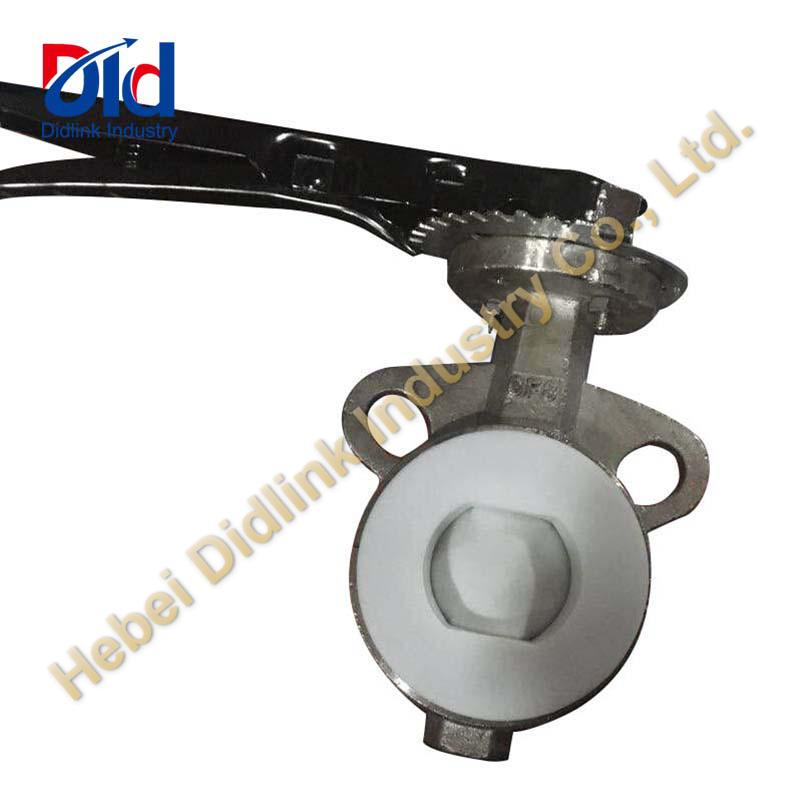 Stainless steel fluoroplastic seal turbine butterfly valve